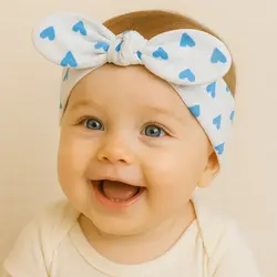 هدبند دخترانه طرح قلب های آبی برند Maato | زیبا و نرم