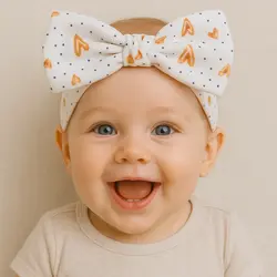 هدبند دخترانه طرح قلب های طلایی برند Maato | انتخابی درخشان