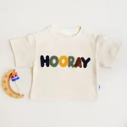 ست تیشرت و شلوارک بیسکویتی طرح hooray برند ماوی