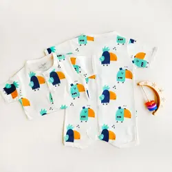 رامپر طرح پرنده کد 10071 | خرید فوری لباس نوزادی شیک