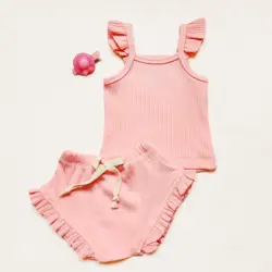 خرید ست تاپ و شورتک دخترانه کبریتی برند لاکی