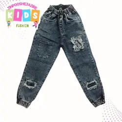 شلوار اسلش دخترانه کارشده جین کجراه