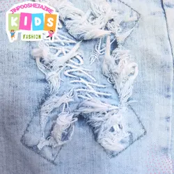 شلوار اسلش دخترانه کارشده جین کجراه