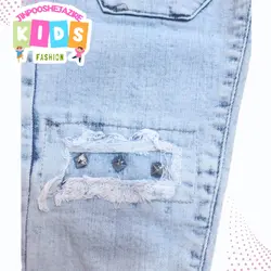 شلوار اسلش دخترانه کارشده جین کجراه