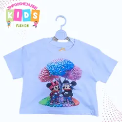 ست دخترانه مینی ماوس با تیشرت سفید نخ پنبه و شلوارک مشکی - جین پوش جزیره