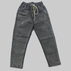 شلوار مام فیت بچگانه طوسی تیره