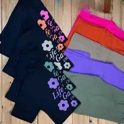 ست کراپ گل دار و شلوار دخترانه