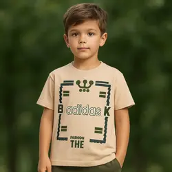 تیشرت بچه‌گانه نگین‌دار طرح adidas | اسپرت و خاص | پنبه‌ای درجه یک - جین پوش جزیره