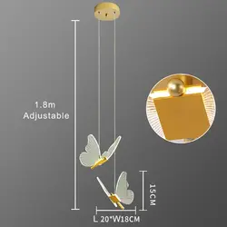 آویز  پروانه وارداتی  اکرولیک با ست دیواری و سه شعله گرد پروانه  و 5شعله خطی پروانه