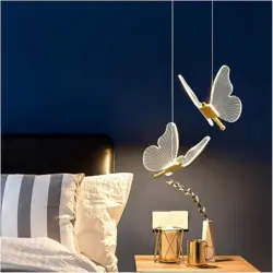 آویز  پروانه وارداتی  اکرولیک با ست دیواری و سه شعله گرد پروانه  و 5شعله خطی پروانه