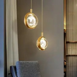 جدابترین لوستر آویز تکی وارداتی و پینترستی  با افکت نور زیبا / گوی آویز کریستالی در تنوع بالا