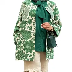 مانتو سوزن دوزی گل سبز