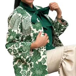 مانتو سوزن دوزی گل سبز