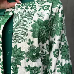 مانتو سوزن دوزی گل سبز