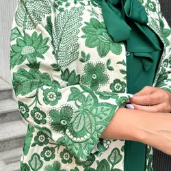 مانتو سوزن دوزی گل سبز