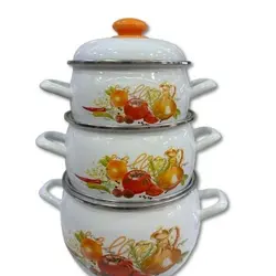 سرویس قابلمه لعابی خمره ای طرح سبزیجات  کد 213