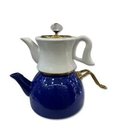 کتری قوری  لعابی ( قوری چینی ) ساخت ترکیه برند دافی رنگ آبی کد 158