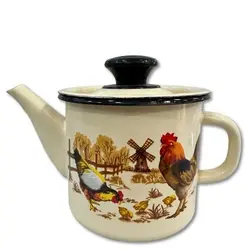 قوری لعابی یک لیتری طرح خروس بی سواد کد 129