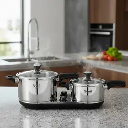 زودپز 6100 دوقلو 7 لیتری، 4 لیتری با درب شیشه ای