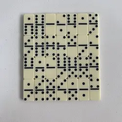 بازی فکری دومینو سنگی با جعبه چرمی سایز کوچک