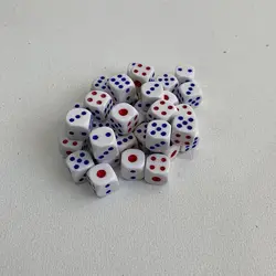 تاس چینی خال قرمز لبه گرد