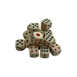 تاس مالزی خال قرمز لبه گرد رنگ سفید