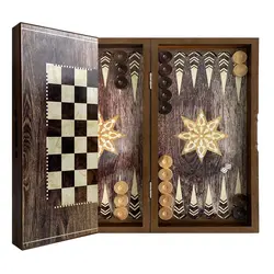 تخته نرد و شطرنج تمام ام دی اف طرح ستاره