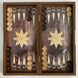 تخته نرد و شطرنج تمام ام دی اف طرح ستاره