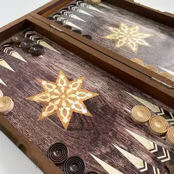 تخته نرد و شطرنج تمام ام دی اف طرح ستاره