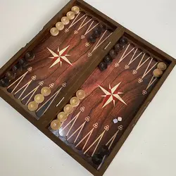 تخته نرد و شطرنج تمام ام دی اف طرح قطب نما