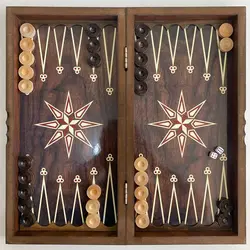 تخته نرد و شطرنج تمام ام دی اف طرح ستاره تیره