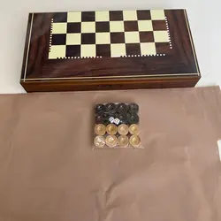 تخته نرد و شطرنج تمام ام دی اف طرح ستاره تیره