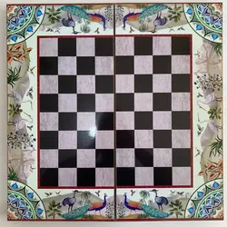 تخته نرد و شطرنج تمام ام دی اف طرح لیلی و مجنون آبی