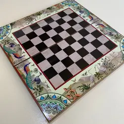تخته نرد و شطرنج تمام ام دی اف طرح لیلی و مجنون آبی