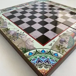تخته نرد و شطرنج تمام ام دی اف طرح لیلی و مجنون آبی