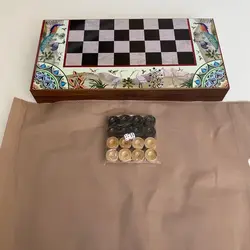 تخته نرد و شطرنج تمام ام دی اف طرح لیلی و مجنون آبی