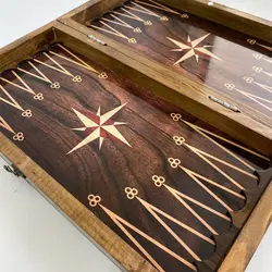تخته نرد و شطرنج چوب روسی طرح قطب نما