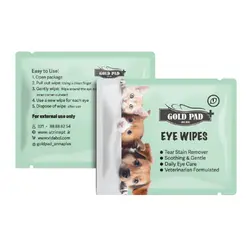پد ساشه ای یک عددی  سکه ای  نظافت چشم حیوانات خانگی گلد پد  - Gold Pad Eye Wipes