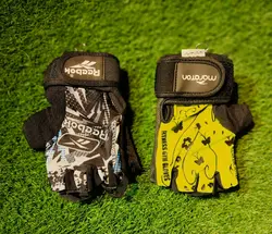 دستکش نیمه انگشتی خارجی بدنسازی‌ودوچرخه سواری زنانه مچبنددار