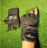 دستکش نیمه انگشتی خارجی بدنسازی و دوچرخه سواری چرم با کیفیت