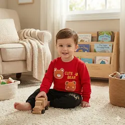 ست بلوز شلوار خرسی cute bear بچه گانه