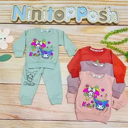 ست بلوز شلوار  kuromi دورس پنبه دخترانه