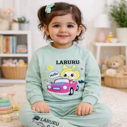 ست بلوز شلوار LABUBU دورس پنبه دخترانه