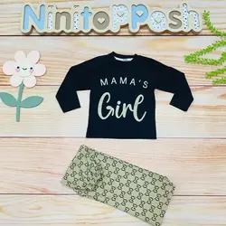 ست بلوز شلوار چاپ girl دخترانه