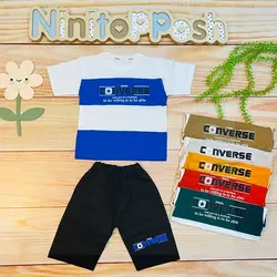 ست تیشرت شلوارک چاپ converse بچه گانه