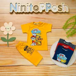 ست تیشرت شلوارک سگ نگهبان پسرانه