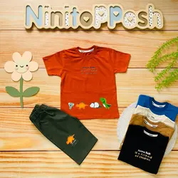 ست تیشرت شلوارک اسپورت طرح حیوانات بچه گانه