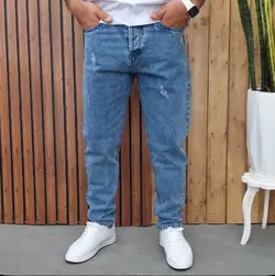 شلوار لی مام استایل مردانه رنگ آبی