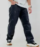 شلوار لی بگ مردانه رنگ زغال سنگی