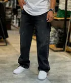 شلوار لی بگ مردانه رنگ زغال سنگی